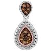 Image 1 : 925 Sterling Silver White 0.15CTW COGNAC DIAMOND FASHIO
