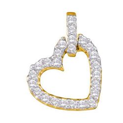 14KT Yellow Gold 0.25CTW ROUND DIAMOND HEART LADIES FAS
