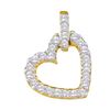Image 1 : 14KT Yellow Gold 0.25CTW ROUND DIAMOND HEART LADIES FAS