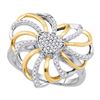 Image 1 : 925 Sterling Silver White 0.25CTW DIAMOND FASHION RING