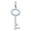 Image 1 : 10KT White Gold 0.27CTW DIAMOND KEY PENDANT