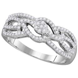 10KT White Gold 0.33CTW DIAMOND FASHION RING