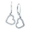Image 1 : 10KT White Gold 0.06CTW ROUND DIAMOND LADIES HEART EARR