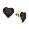 Image 1 : 925 Sterling Silver Yellow 0.24CTW DIAMOND HEART EARRIN