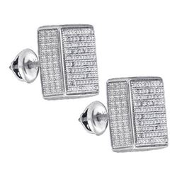925 Sterling Silver White 0.46CTW DIAMOND MICRO-PAVE EA