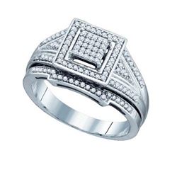 925 Sterling Silver White 0.33CT DIAMOND FASHION BRIDAL