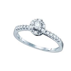 10KT White Gold 0.27CTW DIAMOND ROUND CENTER BRIDAL RIN