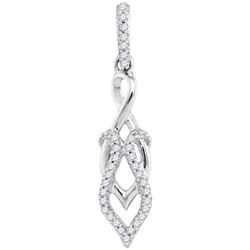 10KT White Gold 0.10CTW-Diamond MICRO-PAVE PENDANT