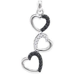 10KT White Gold 0.17CTW BLACK DIAMOND FASION PENDANT