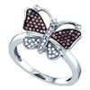 Image 1 : 10KT White Gold 0.22CTW COGNAC DIAMOND LADIES BUTTERFLY