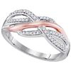 Image 1 : 10KT White Gold Two Tone 0.20CTW-DIAMOND FASHION RING