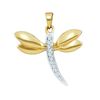 Image 1 : 10KT Yellow Gold 0.03CTW ROUND DIAMOND LADIES BUTTERFLY