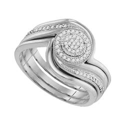 10kt White Gold Womens Round Diamond Bridal Wedding Eng