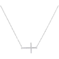 10KT White Gold 0.06CTW DIAMOND FASHION NECKLACE