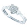 Image 1 : 10KT White Gold 0.08CT DIAMOND HEART RING