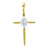 Image 1 : 10K Yellow-gold 0.08CTW DIAMOND LADIES CROSS PENDANT