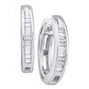 Image 1 : 10KT White Gold 0.15CTW DIAMOND FASHION HOOPS