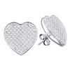 Image 1 : 10KT White Gold 0.05CTW DIAMOND HEART EARRINGS