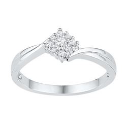 10KT White Gold 0.20CTW DIAMOND FASHION RING