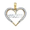 Image 1 : 10KT Yellow Gold Two Tone 0.13CT DIAMOND MOM PENDANT