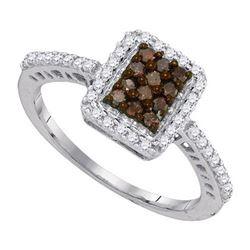 10KT Yellow Gold 0.45CTW COGNAC DIAMOND FASHION RING