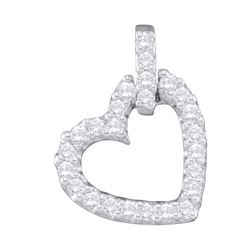 10K White-gold 0.25CT DIAMOND HEART PENDANT