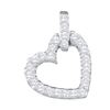 Image 1 : 10K White-gold 0.25CT DIAMOND HEART PENDANT