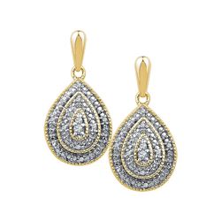 10kt Yellow Gold Womens Round Natural Diamond Milgrain