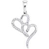 Image 1 : 10KT White Gold 0.10CTW DIAMOND HEART PENDANT
