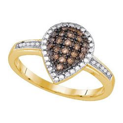 10K Yellow-gold 0.20CTW BLACK DIAMOND FSAHION RING