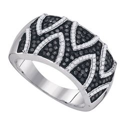 925 Sterling Silver White 0.65CTW DIAMOND FASHION RING