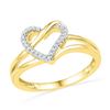 Image 1 : 10K Yellow-gold 0.06CTW DIAMOND HEART RING