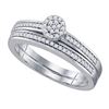 Image 1 : 10KT White Gold 0.20CTW DIAMOND MICRO PAVE BRIDAL SET