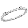 Image 1 : 10kt White Gold Womens Round Diamond Single Row Stackab