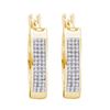 Image 1 : 10KT Yellow Gold 0.25CTW DIAMOND MICRO PAVE HOOPS