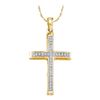 Image 1 : 10KT Yellow Gold 0.08CTW DIAMOND CROSS PENDANT