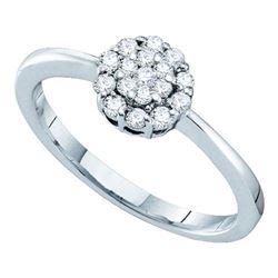 14KT White Gold 0.25CTW DIAMOND LADIES FLOWER RING