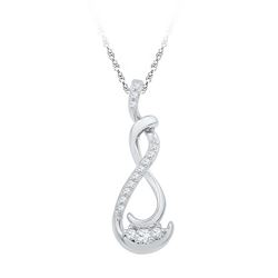 10KT White Gold 0.20CTW DIAMOND FASHION PENDANT