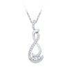 Image 1 : 10KT White Gold 0.20CTW DIAMOND FASHION PENDANT