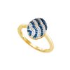 Image 1 : 10kt Yellow Gold Womens Round Blue Colored Diamond Stri
