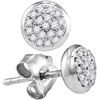 Image 1 : 10kt White Gold Womens Round Diamond Concentric Cluster