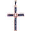 Image 1 : 10KT Rose Gold 0.27CTW DIAMOND CROSS PENDANT