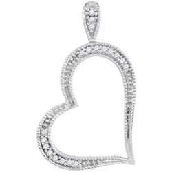 10KT White Gold 0.05CTW-Diamond HEART PENDANT