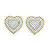Image 1 : 10KT Yellow Gold 0.33CTW DIAMOND HEART EARRINGS