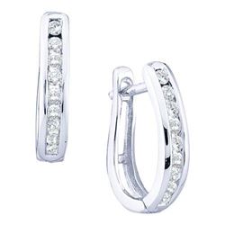 14KT White Gold 0.25CTW DIAMOND LADIES MICRO-PAVE EARRI