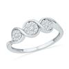 Image 1 : 10KT White Gold 0.16CTW DIAMOND FASHION RING