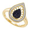 Image 1 : 10K Yellow-gold 0.25CT BLACK DIAMOND MICRO PAVE RING