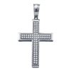 Image 1 : 10KT White Gold 0.20CTW DIAMOND CROSS PENDANT