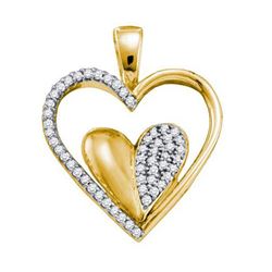 10KT Yellow Gold 0.20CTW DIAMOND HEART PENDANT