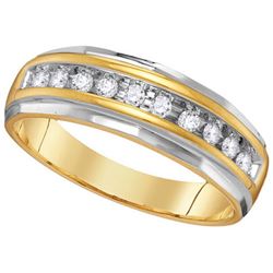 10KT Yellow Gold 0.25CTW ROUND DIAMOND MENS FASHION BA